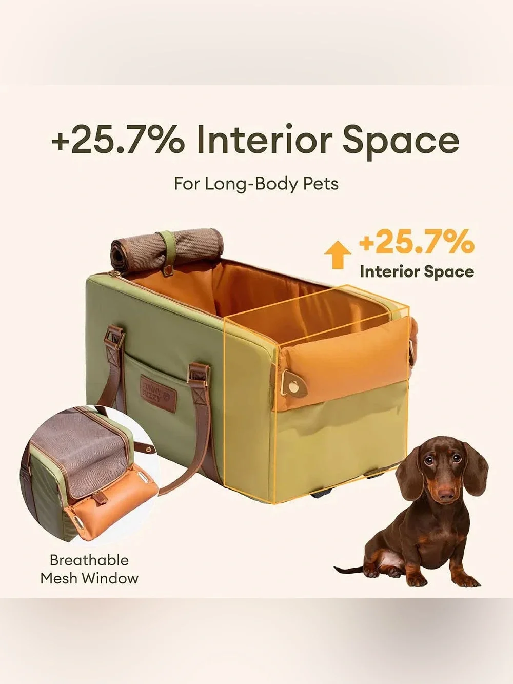 Luxury Pet Carrier and Seat - Green by Funny Fuzzy